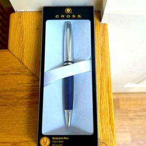 COPY - NIB Cross Calais ballpoint pen in chrome/blue